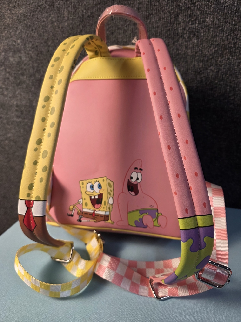 Loungefly - SpongeBob Checkered Mini Backpack - Pink & Yellow - Picture 4 of 7